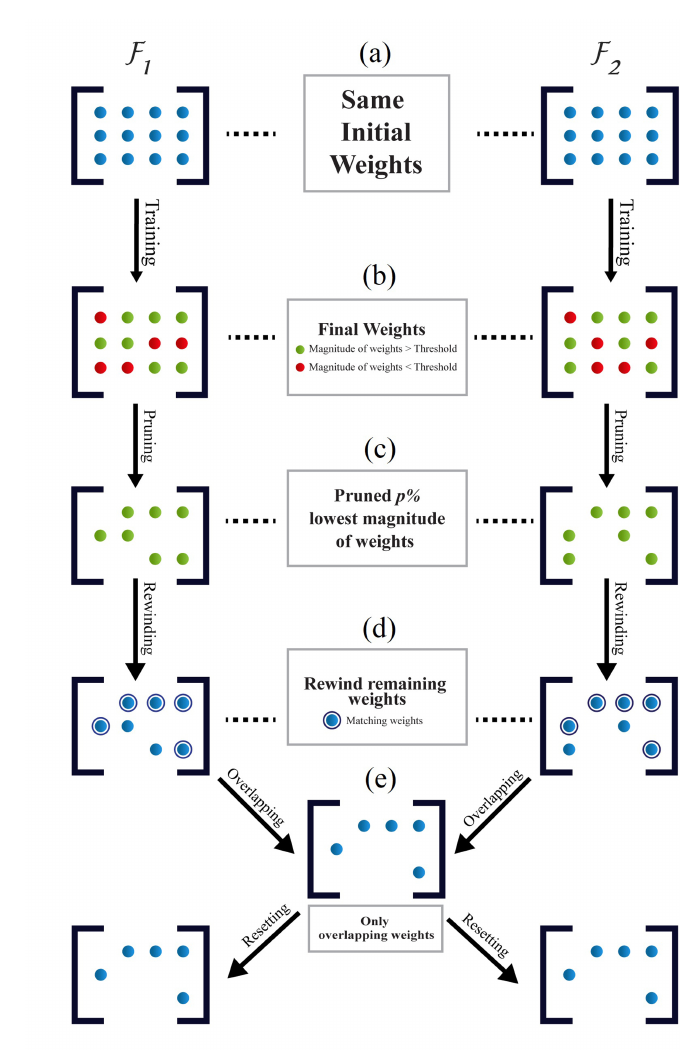 COLT cyclic overlapping lottery ticket pruning method